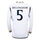 Fotballdrakter Real Madrid Bellingham 5 Hjemmedrakt 2023-2024 - L/S