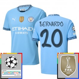 Manchester City Bernardo 20 Hjemmedrakt Champions League With Patch 2024-2025 Fotballdrakter