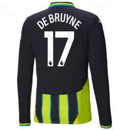 Manchester City De Bruyne 17 Bortedrakt 2024-2025 L/S Fotballdrakter