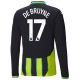 Manchester City De Bruyne 17 Bortedrakt 2024-2025 L/S Fotballdrakter