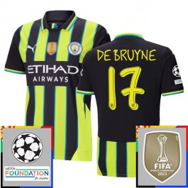 Manchester City De Bruyne 17 Bortedrakt Champions League With Patch 2024-2025 Fotballdrakter