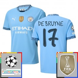Manchester City De Bruyne 17 Hjemmedrakt Champions League With Patch 2024-2025 Fotballdrakter
