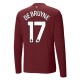 Manchester City De Bruyne 17 Tredjedrakt 2024-2025 L/S Fotballdrakter