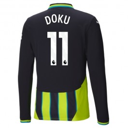 Manchester City Doku 11 Bortedrakt 2024-2025 L/S Fotballdrakter