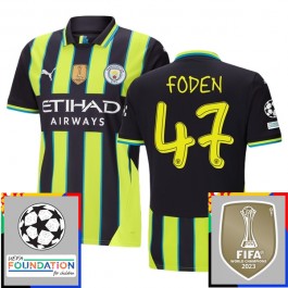 Manchester City Foden 47 Bortedrakt Champions League With Patch 2024-2025 Fotballdrakter