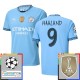 Manchester City Haaland 9 Hjemmedrakt Champions League With Patch 2024-2025 Fotballdrakter
