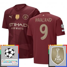 Manchester City Haaland 9 Tredjedrakt Champions League With Patch 2024-2025 Fotballdrakter