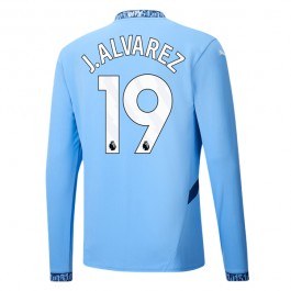 Manchester City J. Alvarez 19 Hjemmedrakt 2024-2025 L/S Fotballdrakter