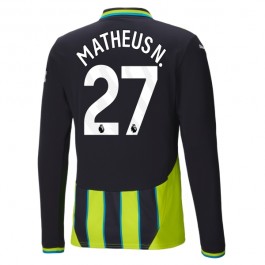 Manchester City Matheus N. 27 Bortedrakt 2024-2025 L/S Fotballdrakter