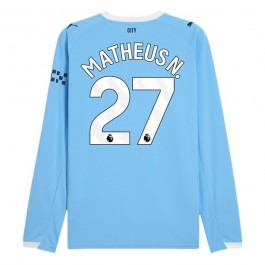 Manchester City Matheus N. 27 Hjemmedrakt 2025-2026 L/S Fotballdrakter
