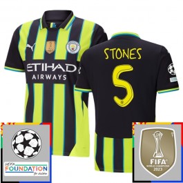 Manchester City Stones 5 Bortedrakt Champions League With Patch 2024-2025 Fotballdrakter