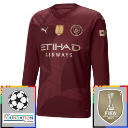 Manchester City Tredjedrakt Champions League With Patch 2024-2025 L/S Fotballdrakter