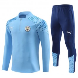 Manchester City Treningsdresser 2023-24 - 1-4 Zip Blå