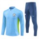 Manchester City Treningsdresser Barn 2024-25 - 1-4 Zip Blå Grønn