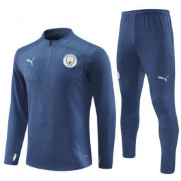 Manchester City Treningsdresser Barn 2024-25 - 1-4 Zip Marineblå