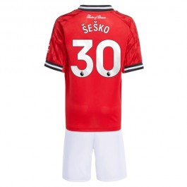 Manchester United Šeško 30 Hjemmedrakt Barn 2025-2026 Fotballdrakter