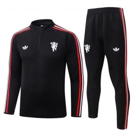 Manchester United Tracksuit Barn 2026-27 - 1-4 Zip Svart