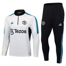 Manchester United Treningsdresser 2023-24 - 1-4 Zip Hvit