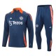 Manchester United Treningsdresser 2024-25 - 1-4 Zip Marineblå Orange