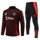 Manchester United Treningsdresser 2024-25 - 1-4 Zip Rød Svart