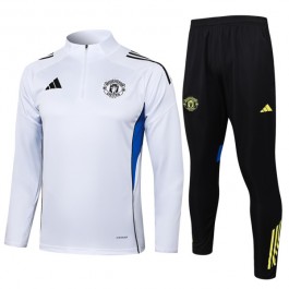 Manchester United Treningsdresser Barn 2025-26 - 1-4 Zip Hvit