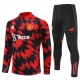 Manchester United Treningsdresser Barn 2025-26 - 1-4 Zip Rød Svart