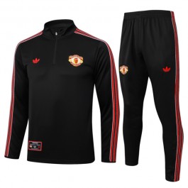 Manchester United Treningsdresser Barn 2025-26 - 1-4 Zip Svart