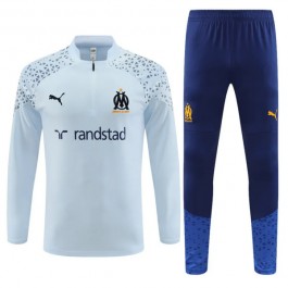 Olympique de Marseille Treningsdresser 2023-24 - 1-4 Zip Light Blå