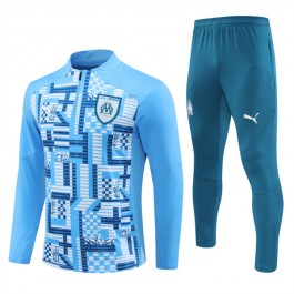 Olympique de Marseille Treningsdresser Barn 2024-25 - 1-4 Zip Blå