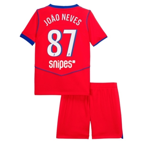 Paris Saint Germain João Neves 87 Tredjedrakt Barn 2025-2026 Fotballdrakter Paris Saint Germain João Neves 87 Tredjedrakt Barn 2025-2026 Fotballdrakter