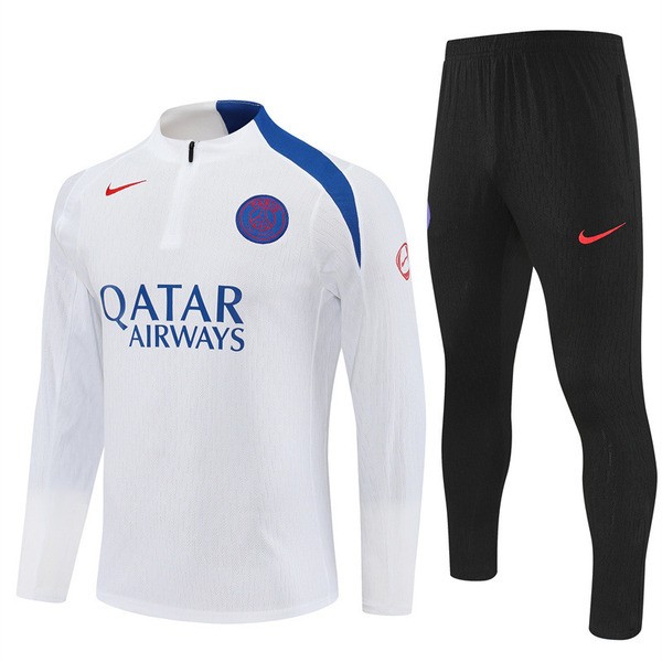 Paris Saint Germain Treningsdress Barn 2025-26 - 1-4 Zip Hvit Paris Saint Germain Treningsdress Barn 2025-26 - 1-4 Zip Hvit