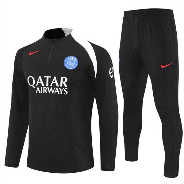 Paris Saint Germain Treningsdress Barn 2025-26 - 1-4 Zip Svart Paris Saint Germain Treningsdress Barn 2025-26 - 1-4 Zip Svart