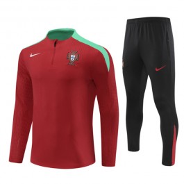 Portugal Treningsdresser 2024-25 - 1-4 Zip Rød