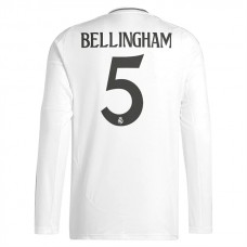 Real Madrid Bellingham 5 Hjemmedrakt 2024-2025 L/S Fotballdrakter