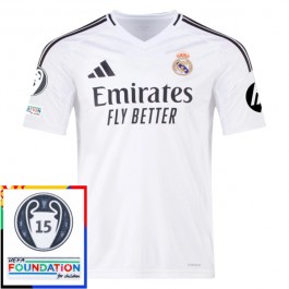 Real Madrid Hjemmedrakt 15th Champions League With Patch 2024-2025 Fotballdrakter