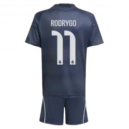 Real Madrid Rodrygo 11 Bortedrakt Barn 2025-2026 Fotballdrakter