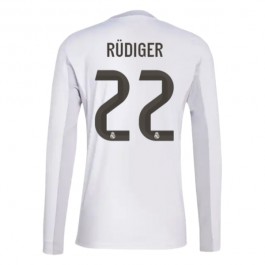 Real Madrid Rüdiger 22 Hjemmedrakt 2025-2026 L/S Fotballdrakter