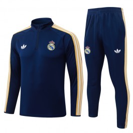 Real Madrid Tracksuit Barn 2026-27 - 1-4 Zip Blå