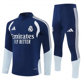 Real Madrid Tracksuit Barn 2026-27 - 1-4 Zip Blå