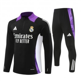 Real Madrid Treningsdresser 2024-25 - 1-4 Zip Svart Purple