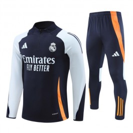 Real Madrid Treningsdresser Barn 2024-25 - 1-4 Zip Blå