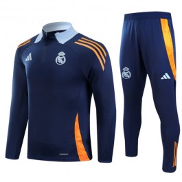 Real Madrid Treningsdresser Barn 2024-25 - 1-4 Zip Blå
