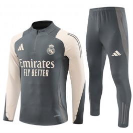 Real Madrid Treningsdresser Barn 2024-25 - 1-4 Zip Grå
