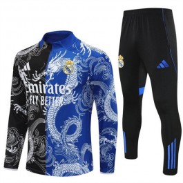 Real Madrid Treningsdresser Barn 2025-26 - 1-4 Zip Dragon Svart