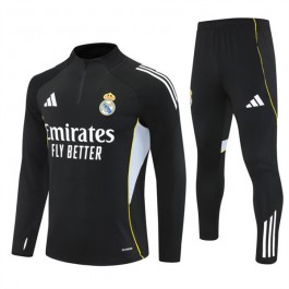 Real Madrid Treningsdresser Barn 2025-26 - 1-4 Zip Svart