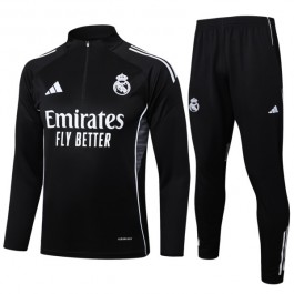 Real Madrid Treningsdresser Barn 2025-26 - 1-4 Zip Svart