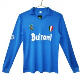 SSC Napoli Hjemmedraktsett Retro 1987-1988 Langermet Fotballdrakter