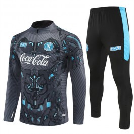 SSC Napoli Treningsdress 2025-26 - 1-4 Zip Grå