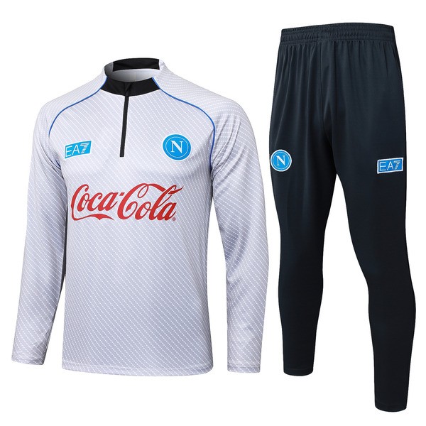 SSC Napoli Treningsdress 2025-26 - 1-4 Zip Grå SSC Napoli Treningsdress 2025-26 - 1-4 Zip Grå